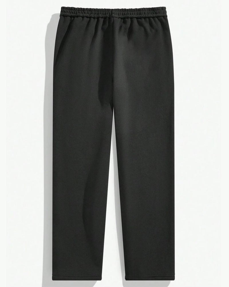 فلاينوف بنطلون رياضي أسود بطبعة أمامية بقصة فضفاضة - Image 3